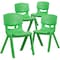 Flash Furniture Green Plastic Stackable School Chair with 15.5'' Seat Height, PK4 4-YU-YCX4-005-GREEN-GG - alternate 3